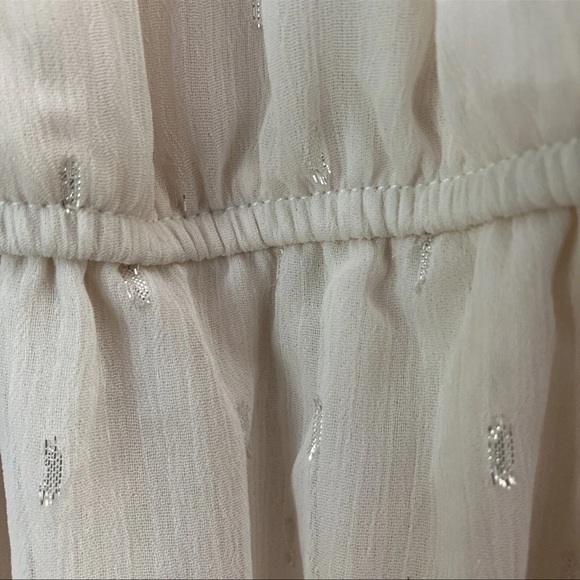 CITY Studio Juniors' Lurex Dot Ruffled Fit & Flare Dress Color Cream Size S - Picture 8 of 12